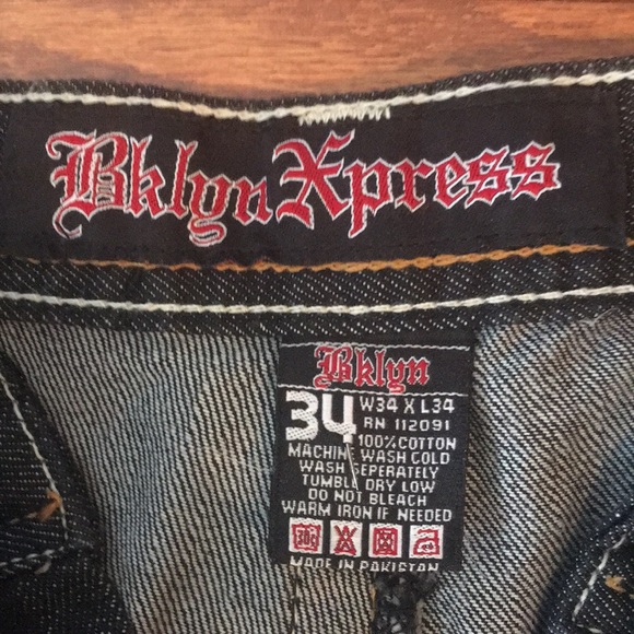 Bklyn Express Men’s Black Denim Jeans - Picture 4 of 6